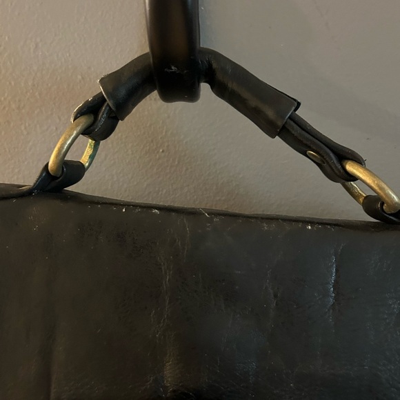 Frye genuine leather backpack with muted Gold Accents - Picture 10 of 11